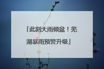 此刻大雨倾盆！芜湖暴雨预警升级