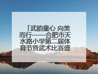 武韵童心 向美而行——合肥市天水路小学第二届体育节暨武术比赛盛大开幕