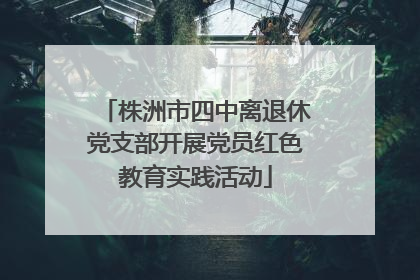 株洲市四中离退休党支部开展党员红色教育实践活动