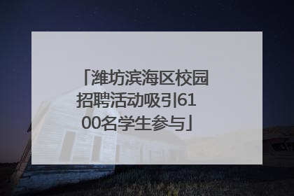 潍坊滨海区校园招聘活动吸引6100名学生参与