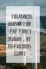 氨基酸洗面奶哪个牌子好？热门洗面奶，好用不踩雷的品牌
