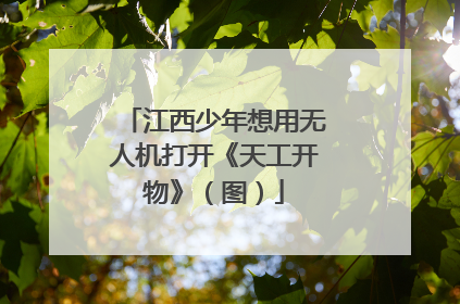 江西少年想用无人机打开《天工开物》（图）