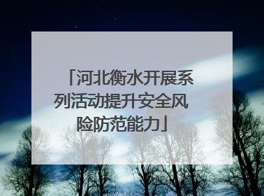 河北衡水开展系列活动提升安全风险防范能力