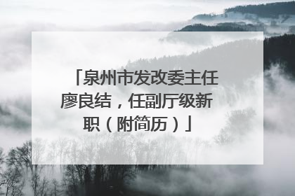 泉州市发改委主任廖良结，任副厅级新职（附简历）