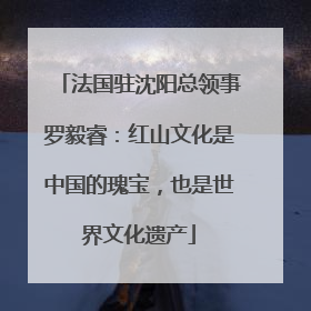 法国驻沈阳总领事罗毅睿：红山文化是中国的瑰宝，也是世界文化遗产