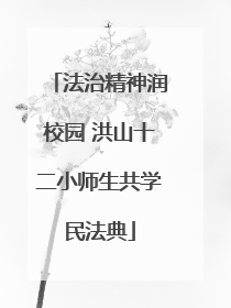 法治精神润校园 洪山十二小师生共学民法典