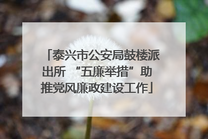 泰兴市公安局鼓楼派出所 “五廉举措”助推党风廉政建设工作