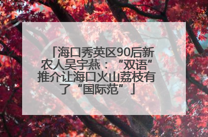 海口秀英区90后新农人吴宇燕：“双语”推介让海口火山荔枝有了“国际范”