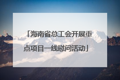 海南省总工会开展重点项目一线慰问活动