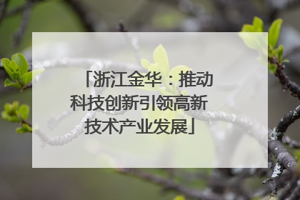 浙江金华：推动科技创新引领高新技术产业发展