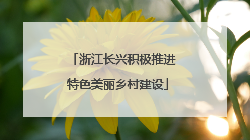 浙江长兴积极推进特色美丽乡村建设