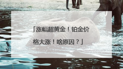 涨幅超黄金！铂金价格大涨！啥原因？