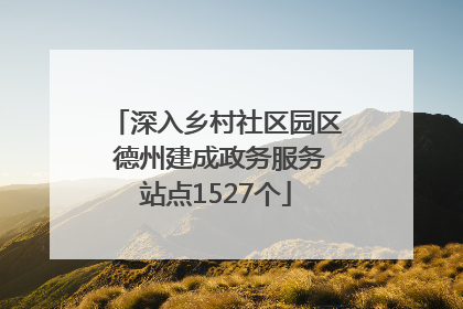 深入乡村社区园区 德州建成政务服务站点1527个