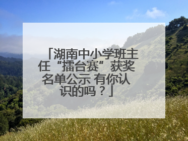 湖南中小学班主任“擂台赛”获奖名单公示 有你认识的吗？