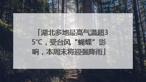 湖北多地最高气温超35℃，受台风“蝴蝶”影响，本周末将迎强降雨