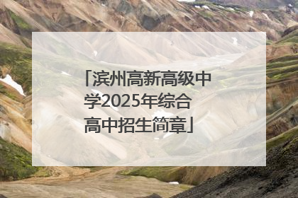 滨州高新高级中学2025年综合高中招生简章