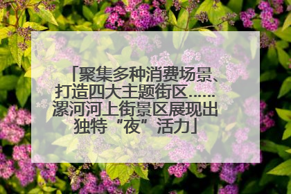 聚集多种消费场景、打造四大主题街区……漯河河上街景区展现出独特“夜”活力