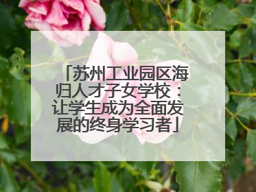 苏州工业园区海归人才子女学校：让学生成为全面发展的终身学习者