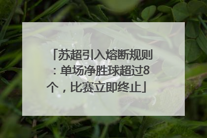 苏超引入熔断规则：单场净胜球超过8个，比赛立即终止