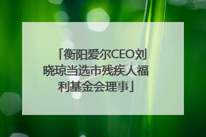 衡阳爱尔CEO刘晓琼当选市残疾人福利基金会理事