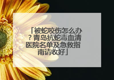 被蛇咬伤怎么办？青岛抗蛇毒血清医院名单及急救指南请收好