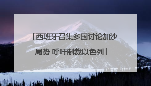 西班牙召集多国讨论加沙局势 呼吁制裁以色列
