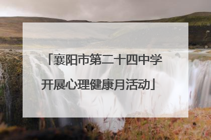 襄阳市第二十四中学开展心理健康月活动