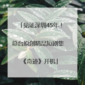 见证深圳45年！总台原创精品短剧集《奇迹》开机