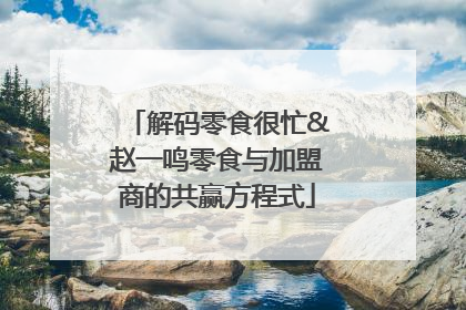 解码零食很忙&赵一鸣零食与加盟商的共赢方程式