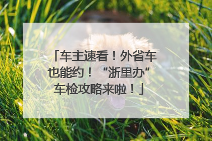 车主速看！外省车也能约！“浙里办”车检攻略来啦！