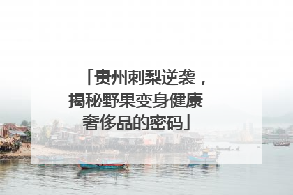 贵州刺梨逆袭，揭秘野果变身健康奢侈品的密码