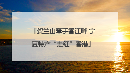 贺兰山牵手香江畔 宁夏特产“走红”香港