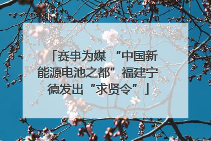 赛事为媒 “中国新能源电池之都”福建宁德发出“求贤令”