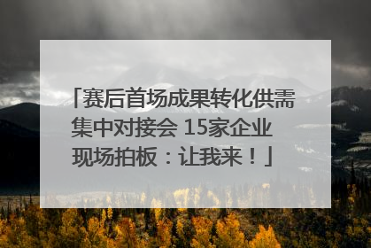 赛后首场成果转化供需集中对接会 15家企业现场拍板：让我来！