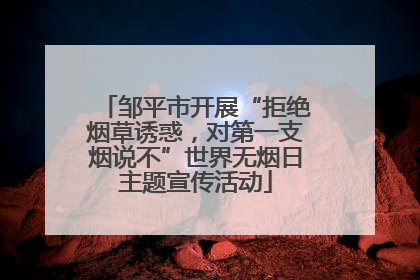 邹平市开展“拒绝烟草诱惑，对第一支烟说不”世界无烟日主题宣传活动