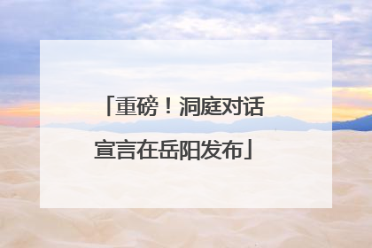 重磅！洞庭对话宣言在岳阳发布