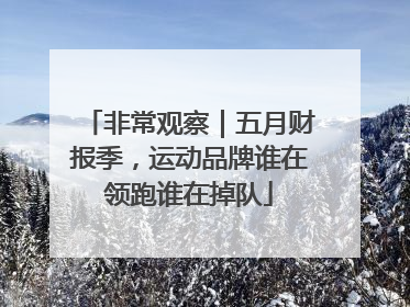 非常观察｜五月财报季，运动品牌谁在领跑谁在掉队