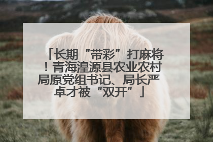 长期“带彩”打麻将！青海湟源县农业农村局原党组书记、局长严卓才被“双开”