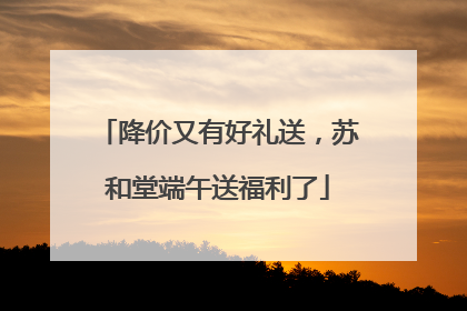降价又有好礼送，苏和堂端午送福利了