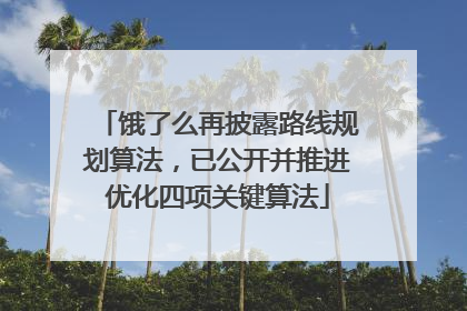 饿了么再披露路线规划算法，已公开并推进优化四项关键算法