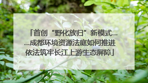 首创“野化放归”新模式……成都环境资源法庭如何推进依法筑牢长江上游生态屏障