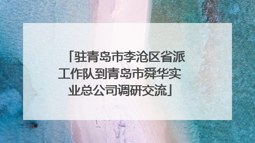 驻青岛市李沧区省派工作队到青岛市舜华实业总公司调研交流