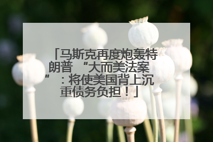 马斯克再度炮轰特朗普 “大而美法案”：将使美国背上沉重债务负担！