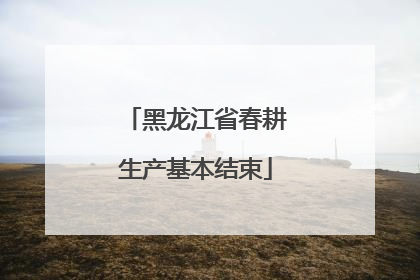 黑龙江省春耕生产基本结束