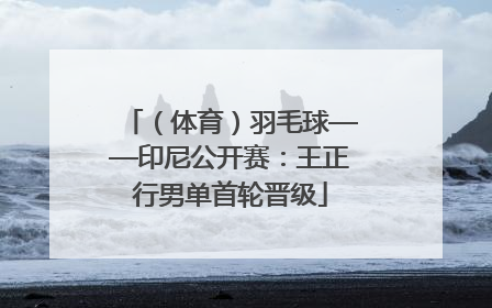 （体育）羽毛球——印尼公开赛：王正行男单首轮晋级