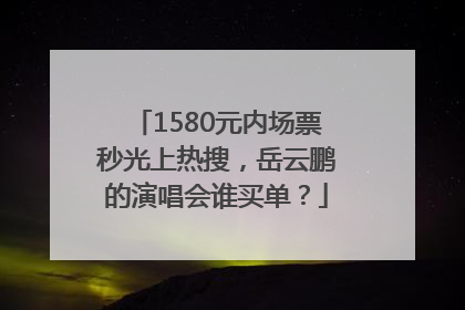 1580元内场票秒光上热搜，岳云鹏的演唱会谁买单？