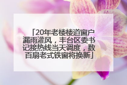 20年老楼楼道窗户漏雨灌风，丰台区委书记接热线当天调度，数百扇老式铁窗将换新