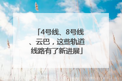 4号线、8号线、云巴，这些轨道线路有了新进展