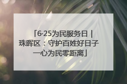 6·25为民服务日｜珠晖区：守护百姓好日子 一心为民零距离